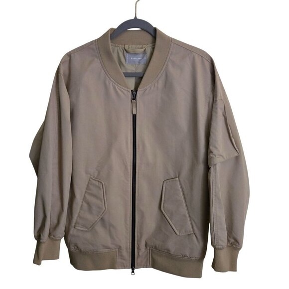 Everlane The Bomber Jacket Oversized Gender Neutral Khaki Jacket Size S - Picture 2 of 11